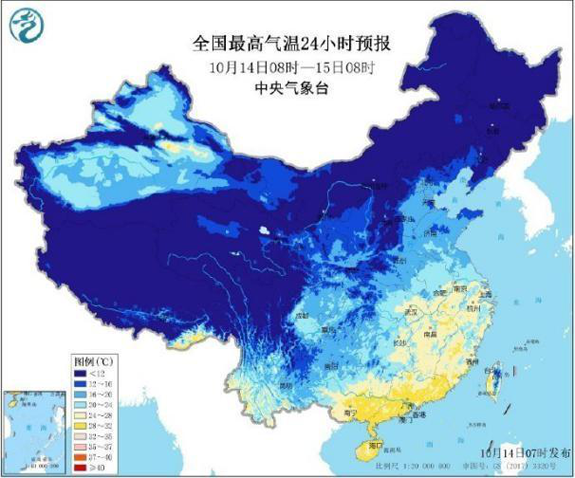 全國(guó)各地氣溫分布圖