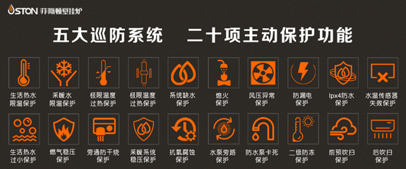 菲思盾壁掛爐故障保護(hù)功能